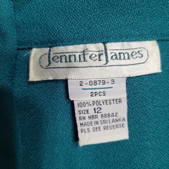Jennifer James 2pc Green Double Breasted Blazer Suit Corpcore Skirt Set Size 12 - Picture 7 of 13